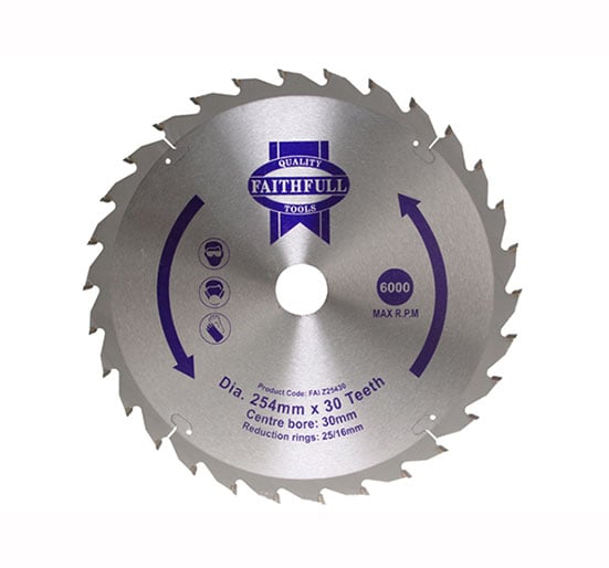 Faithfull Circular Saw Blades TCT 254mm - FAIZ25430 - Faithfull - Trade Counter Direct