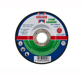 Faithfull Grinding Disc for Stone Depressed Centre 115 x 6.5mm x - FAI1156SDG - Faithfull - Trade Counter Direct