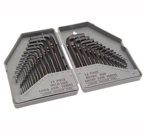 Faithfull Hex Key Set 30 Piece Metric/Imperial (0.7 - 10mm 1/16 - 3/8in) - 30 Piece Set - FAIHKS30MAF - Faithfull - Trade Counter Direct