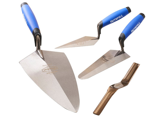 Faithfull Professional Brick Trowel Set - 4 Pieces - XMS22TROWELS - XMS22TROWELS - Faithfull - Trade Counter Direct