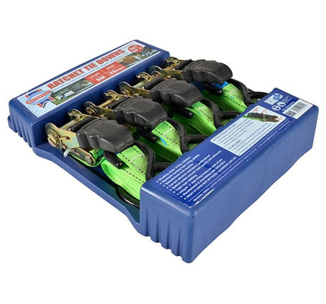 Faithfull Ratchet Tie Downs Set 4 Piece - FAITDRATSET4 - FAITDRATSET4 - FAITDRATSET4 - Faithfull - Trade Counter Direct
