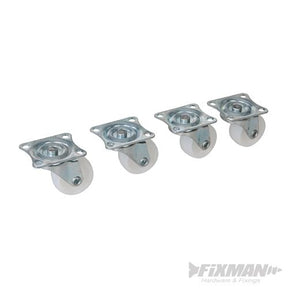Fixman Light Duty Swivel Castors 4pk 31mm - 372189 - 372189 - Fixman - Trade Counter Direct