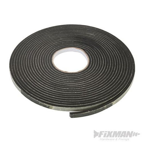 Fixman Self - Adhesive EVA Foam Gap Seal 3 - 8mm / 10.5m Black - 294315 - 294315 - Fixman - Trade Counter Direct
