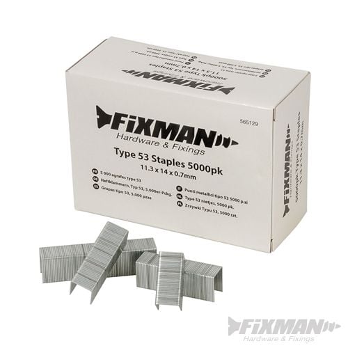 Fixman Type 53 Staples 5000pk 11.25 x 14 x 0.75mm - 565129 - 565129 - Fixman - Trade Counter Direct