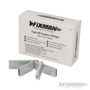 Fixman Type 90 Staples 5000pk 5.80 x 19 x 1.25mm - 745408 - 745408 - Fixman - Trade Counter Direct