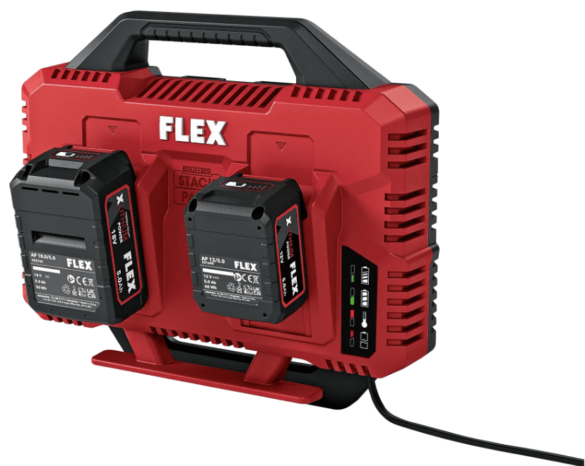 FLEX CA SP 2x 12/18 Double Quick Charger – Dual - Port 12V/18V Fast Battery Charging - flex533152 - Flex Power Tools - Trade Counter Direct