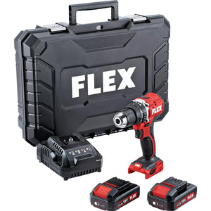 Flex Compact 2 - speed Cordless Percussion Drill PD 2G 18.0 EC LD - 2 x 2.5Ah Batteries & Charger Kit - FLEX519065 - Flex Power Tools - Trade Counter Direct