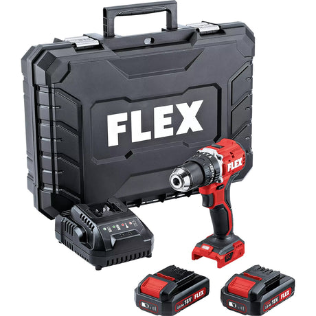 Flex Compact 2 - speed Cordless Percussion Drill PD 2G 18.0 EC LD - 2 x 2.5Ah Batteries & Charger Kit - FLEX519065 - Flex Power Tools - Trade Counter Direct