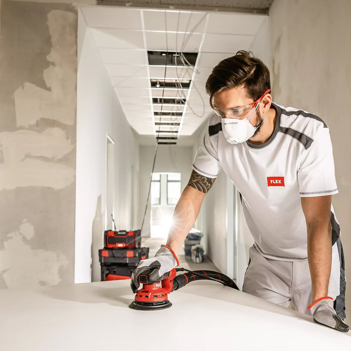 Flex Sander ORE 5 - 150 EC Set Random - Orbit Sander With Speed Control 150mm 230V - 499919 - FLEX499919 - Flex Power Tools - Trade Counter Direct