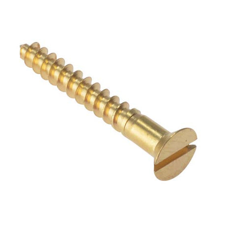 ForgeFix Wood Screw Slotted CSK, Solid Brass - Boxes of 100 or 200 - 1 3/4 x 8 Box of 200 - FORCSK1348B - ForgeFix - Trade Counter Direct