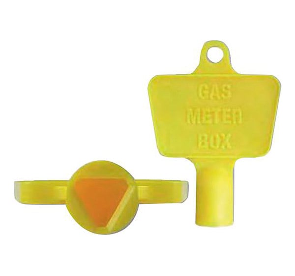 Yellow Plastic Gas Meter Box Key