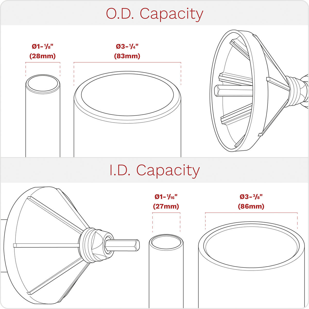 Sealey DB06 27-86mm 2-in-1 Internal & External Deburring/Chamfer Tool