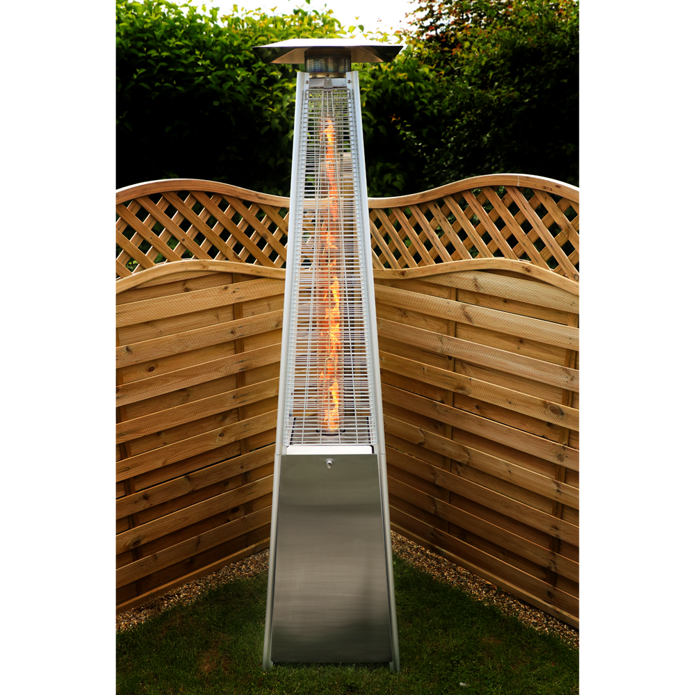 Dellonda Pyramid Gas Patio Heater 13kW Commercial/Garden Use, Stainless Steel - DG99