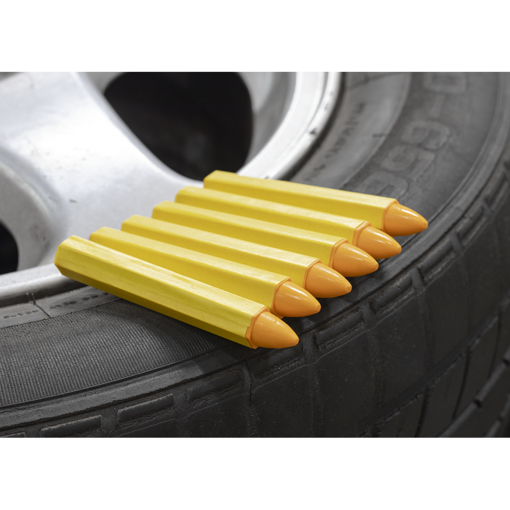 Sealey TST14 Yellow Tyre Marking Crayon - Pack of 6