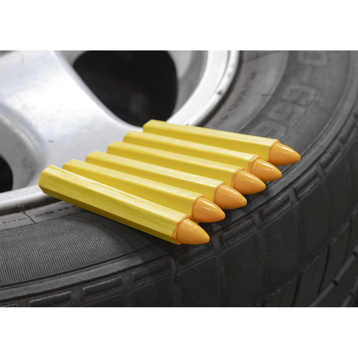 Sealey TST14 Yellow Tyre Marking Crayon - Pack of 6