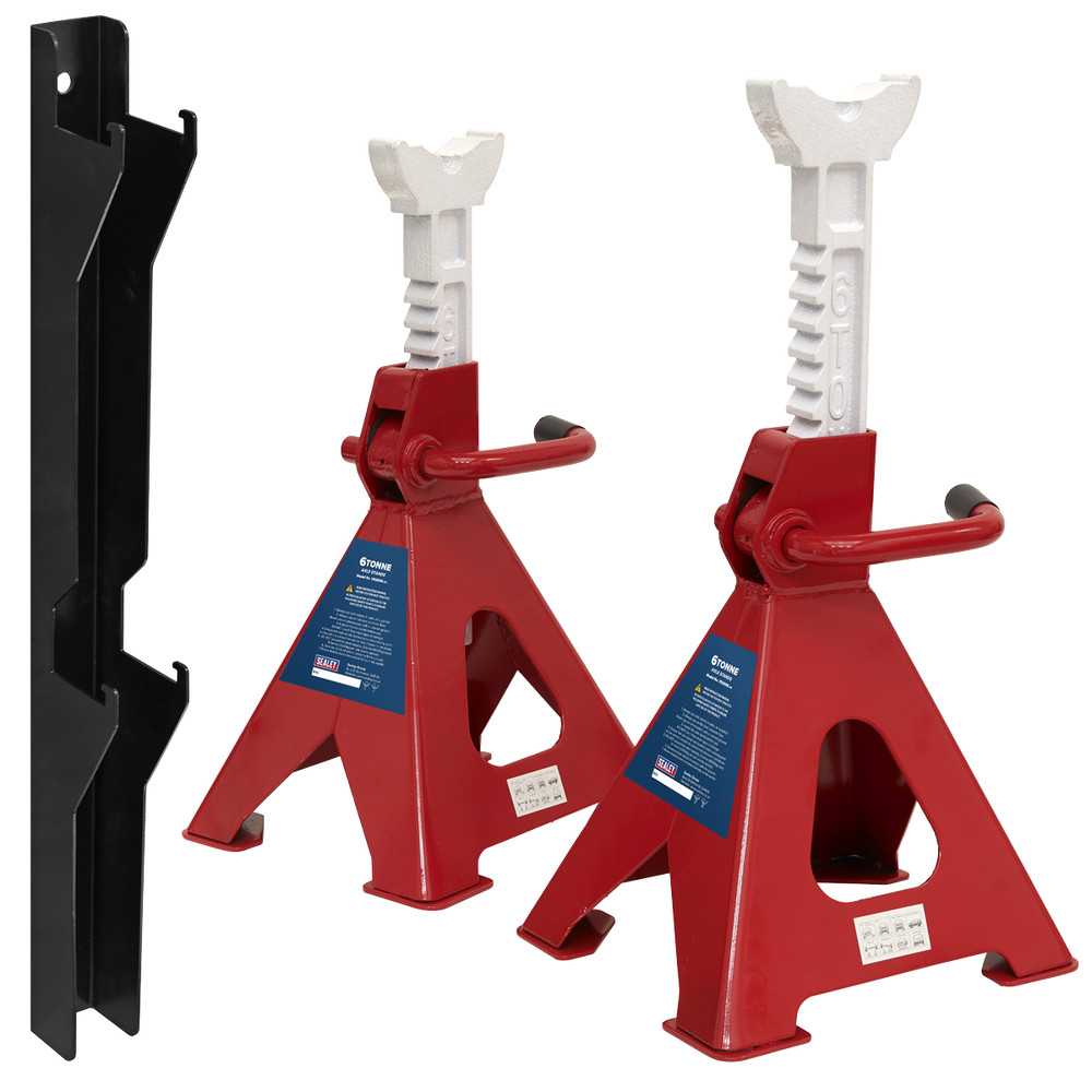 Sealey VS2006COMBO Axle Stand & Axle Stand Storage Rack Combo 6 Tonne