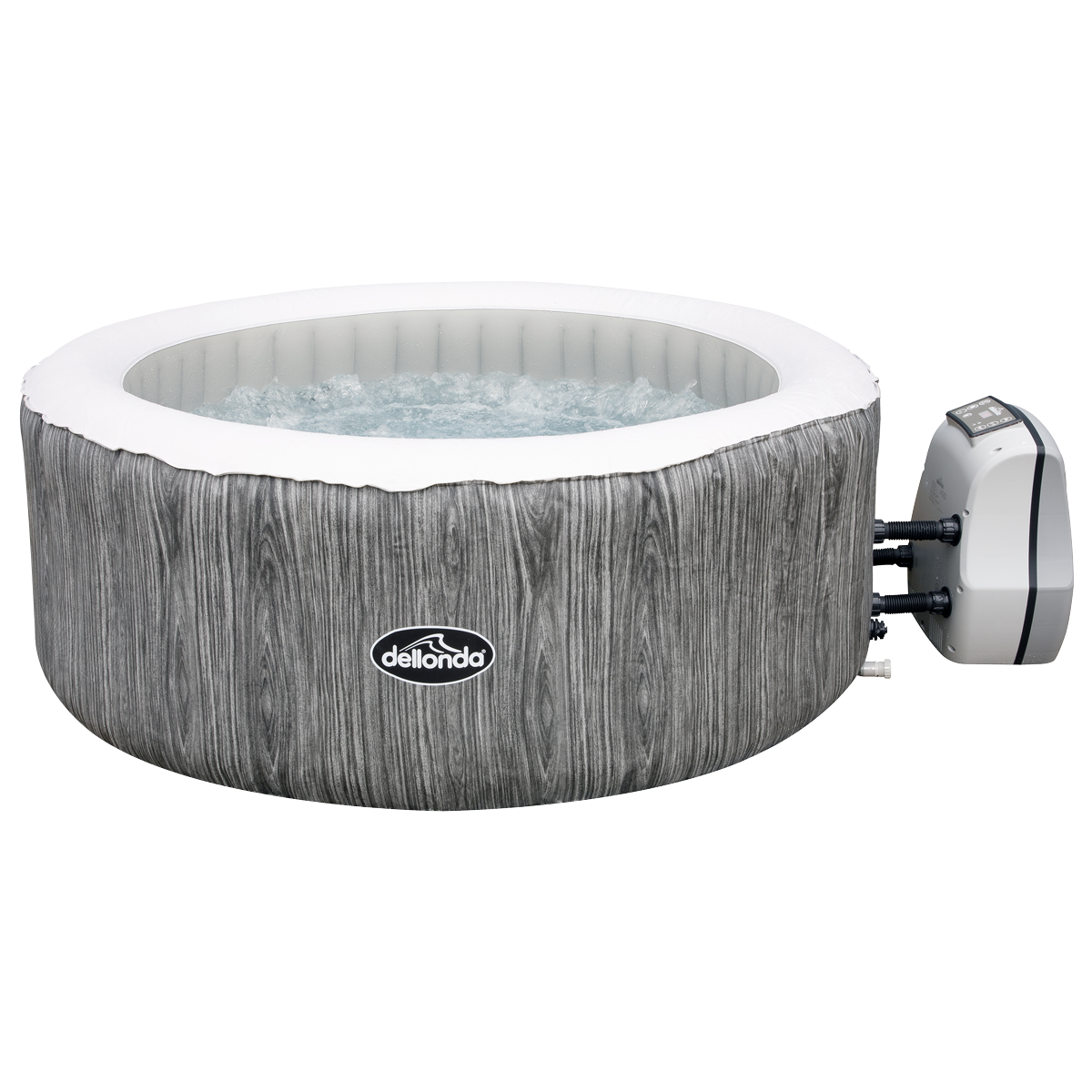 Dellonda 4-6 Person Inflatable Hot Tub Spa with Smart Pump - Wood Effect - DL89