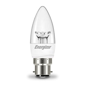 Energizer 6W-40W Dimmable LED Clear Candle BC/B22d Light Bulb