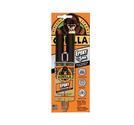 Gorilla Glue Gorilla 2 - Part Epoxy Syringe 25ml 5 Min - 25ml - GRGGES25 - Gorilla Glue - Trade Counter Direct