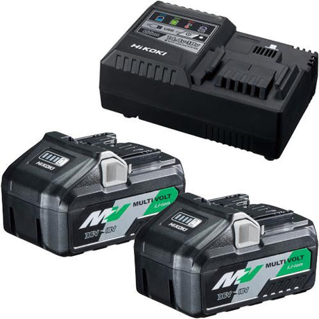 Hikoki UC18YSL3JFZ Multi Volt Battery Set (2x 18V 8Ah / 36V 4Ah Batteries & Rapid Charger)