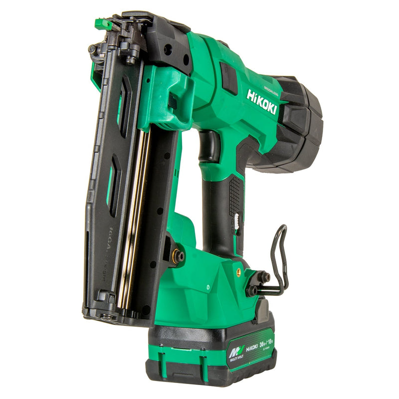 Hikoki 18V 16GA Brushless Straight Finish Nailer with 2 x 2.0Ah batteries, charger and case - NT1865DSAJXZ - NT1865DSAJXZ - HiKOKI / Hitachi Power Tools UK - Trade Counter Direct
