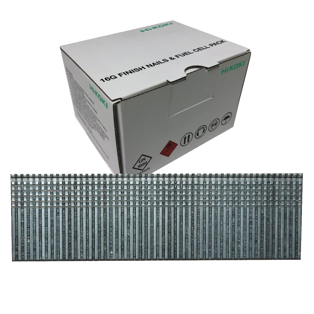 Hikoki 2nd Fix Straight Finishing Nails 16G X 25mm Galvanised - 5000 Pack - 705565 - 705565 - HiKOKI / Hitachi Power Tools UK - Trade Counter Direct