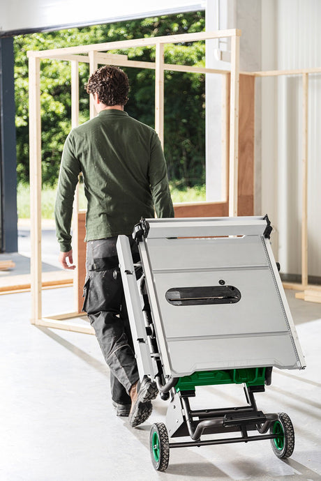 HiKOKI 376510 Fold & Roll Table Saw Stand – Heavy - Duty, Portable Design for C3610DRJ - 376510 - HiKOKI / Hitachi Power Tools UK - Trade Counter Direct