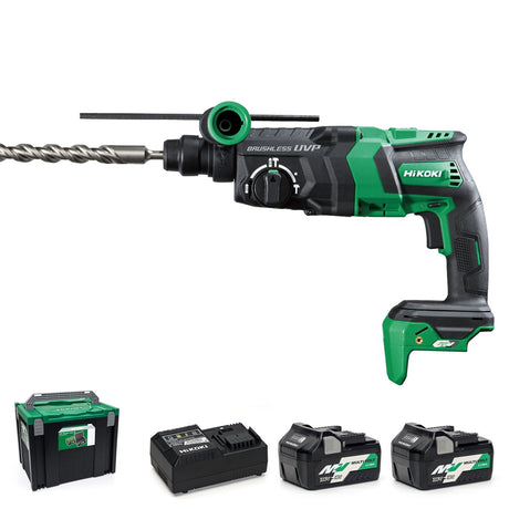 HiKOKI DH36DPE/JRZ 36v SDS Plus Rotary Hammer Drill - Kit 2 X Multi - Volt Batteries - DH36DPE/JRZ - HiKOKI / Hitachi Power Tools UK - Trade Counter Direct