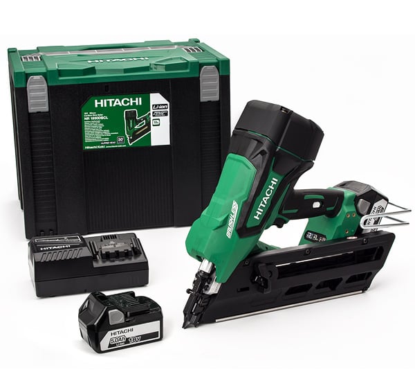 HiKOKI / Hitachi NR1890DBCL/JP 18v First Fixed Framing Nail Gun - 2 x 5.0Ah Batteries - NR1890DBCL/JP - NR1890DBCL/JP - HiKOKI / Hitachi Power Tools UK - Trade Counter Direct