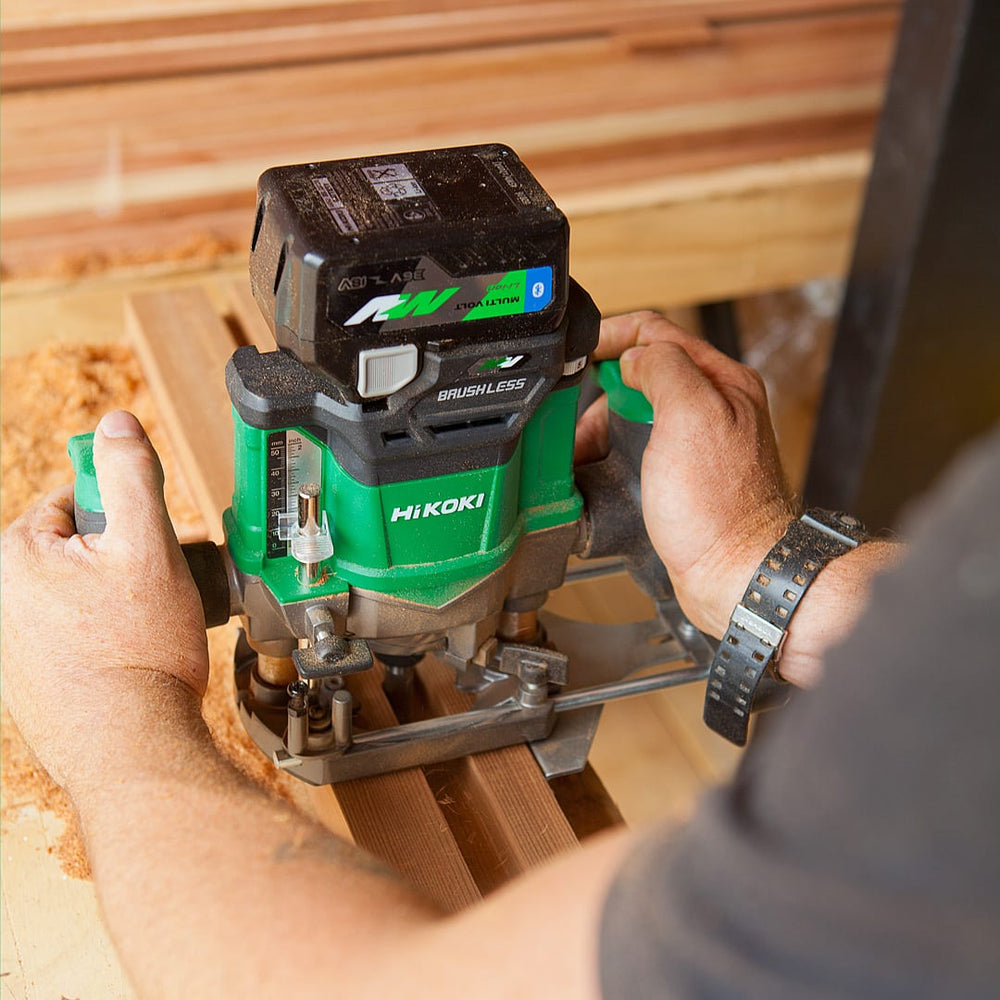 Hikoki M3612DAJPZ Cordless 36V Half Inch Plunge Router (1x 2.5Ah 36V / 5Ah 18V Multi - Volt Battery, Charger & Case) - M3612DA/JPZ - HiKOKI / Hitachi Power Tools UK - Trade Counter Direct