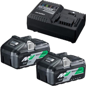 Hikoki UC18YSL3JFZ Multi Volt Battery Set (2x 18V 8Ah / 36V 4Ah Batteries & Rapid Charger) - UC18YSL3JFZ - HiKOKI / Hitachi Power Tools UK - Trade Counter Direct