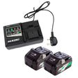 Hikoki UC18YSL3JFZ Multi Volt Battery Set (2x 18V 8Ah / 36V 4Ah Batteries & Rapid Charger) - UC18YSL3JFZ - HiKOKI / Hitachi Power Tools UK - Trade Counter Direct