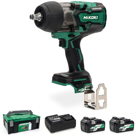 HiKOKI WR36DB/JRZ 1/2" MultiVolt Brushless Impact Wrench - 2 x 5Ah MultiVolt - WR36DB/JRZ - WR36DB/JRZ - HiKOKI / Hitachi Power Tools UK - Trade Counter Direct