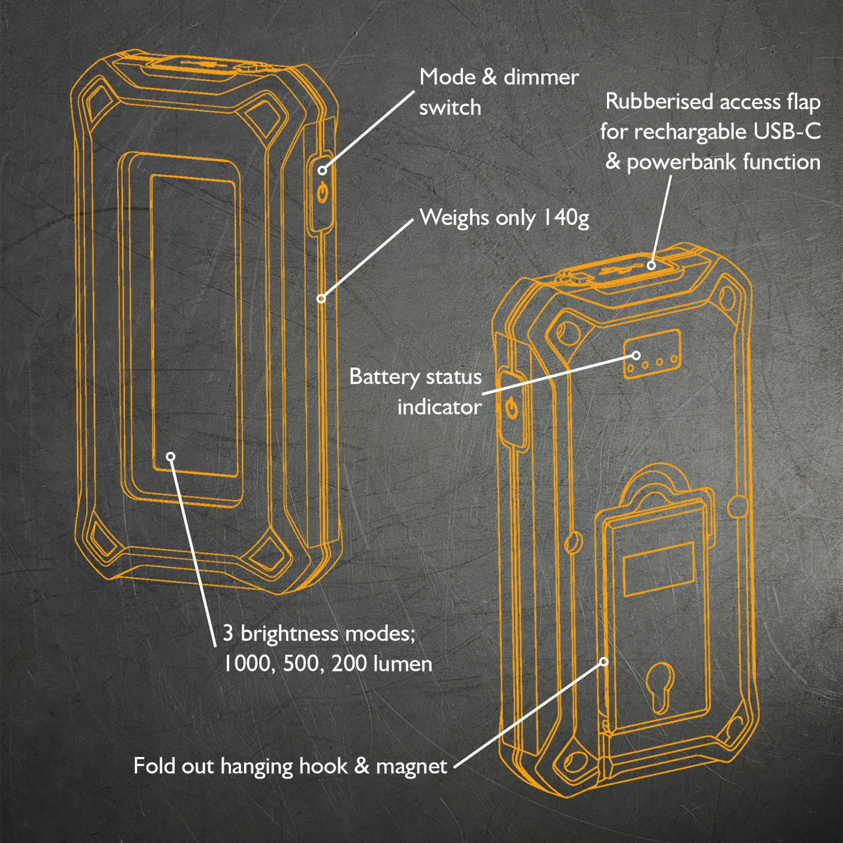 JCB 1000 LM Inspection and Work Light - JCB-WL-PALM - JCB Work Lights - Trade Counter Direct