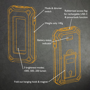 JCB 1000 LM Inspection and Work Light - JCB-WL-PALM - JCB Work Lights - Trade Counter Direct