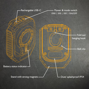 JCB 1000 LM Pocket Work Light - JCB-WL-POCKET - JCB Work Lights - Trade Counter Direct