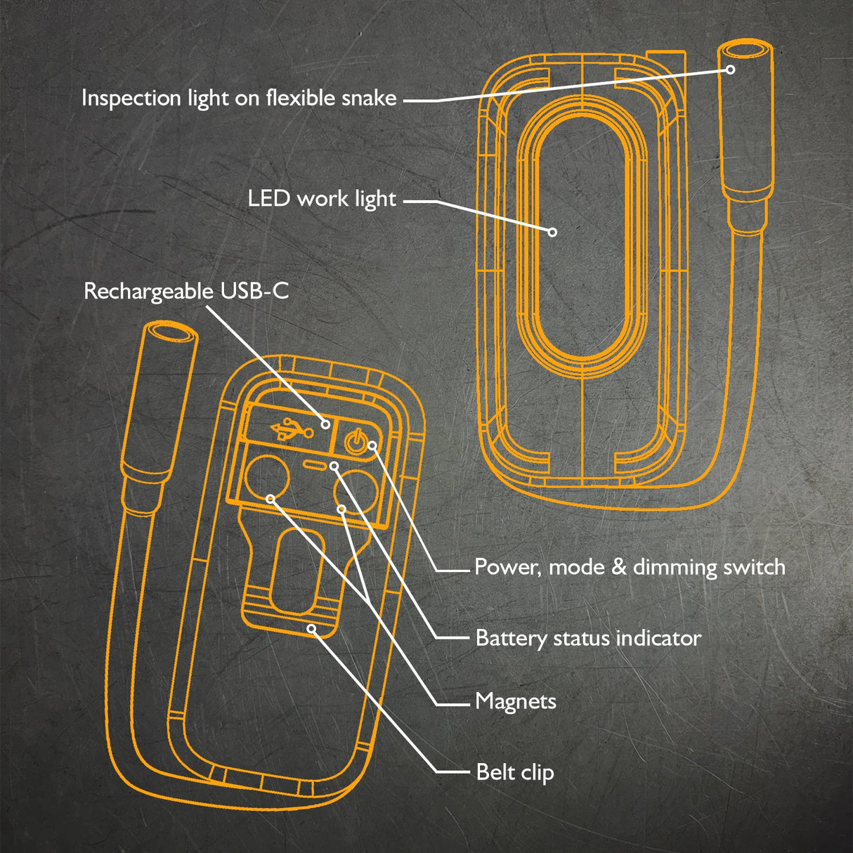 JCB Dual Inspection and Work Light - JCB-WL-FLEXTRA - JCB Work Lights - Trade Counter Direct