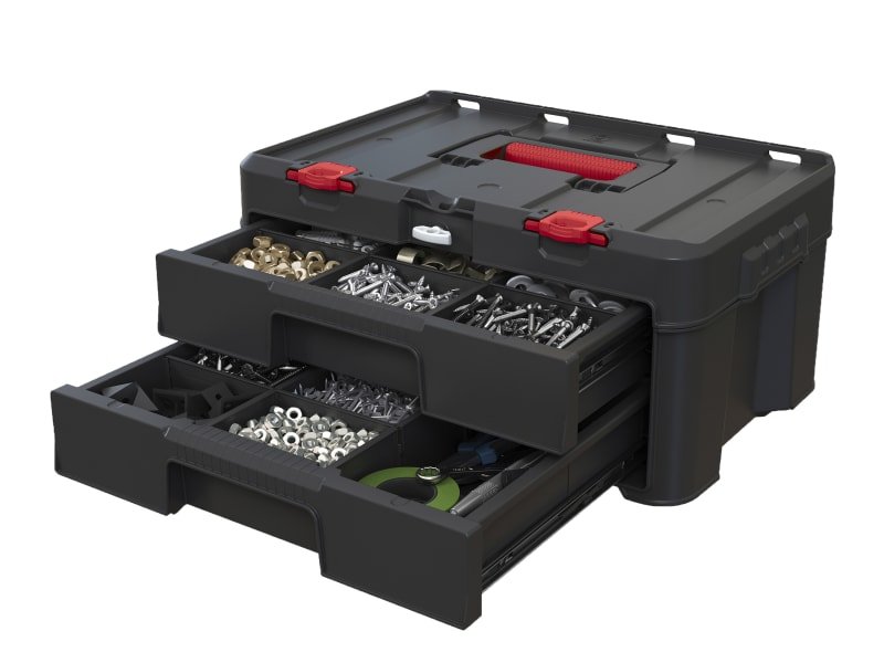 Keter Stack N Roll 2 - Drawer Unit - Durable, Customizable Storage with Full Drawer Opening - KETSNR2DU - Keter Plastics UK - Trade Counter Direct