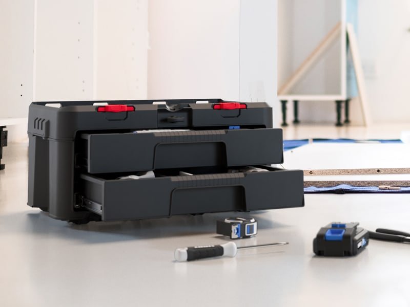 Keter Stack N Roll 2 - Drawer Unit - Durable, Customizable Storage with Full Drawer Opening - KETSNR2DU - Keter Plastics UK - Trade Counter Direct
