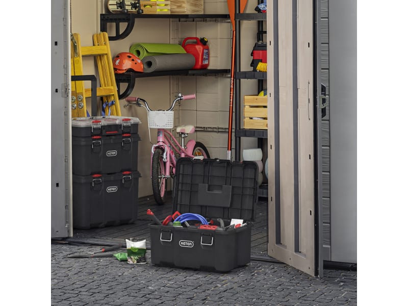 Keter Stack N Roll Tool Box - Heavy - Duty, Deep Compartment with Cross - System Tray - KETSNRTB - Keter Plastics UK - Trade Counter Direct