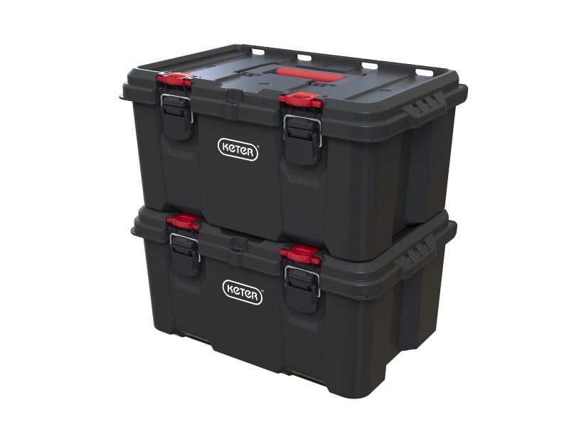 Keter Stack N Roll Tool Box - Heavy - Duty, Deep Compartment with Cross - System Tray - KETSNRTB - Keter Plastics UK - Trade Counter Direct
