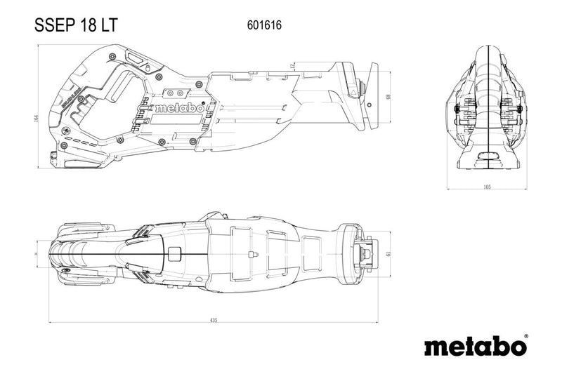 Metabo SSEP 18 LT (601616840) 18V Cordless Reciprocating Saw - Body Only product image 5