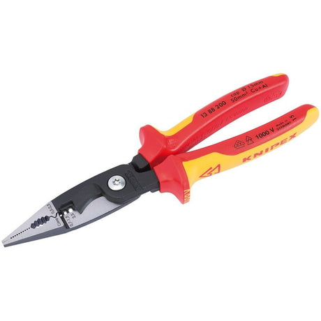 Knipex 13 88 200 UKSBE 13 88 200UKSBE Fully Insulated Electricians Universal Installation Pliers, 200mm - (80803) - DR-80803 - Draper - Trade Counter Direct