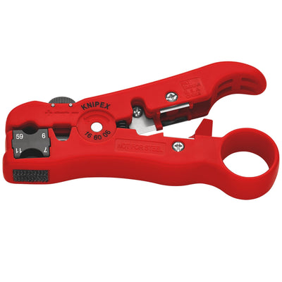 KNIPEX 16 60 06 SB Wire Stripping Tool for Co-Axial and Data Cable, 125mm - DR-29777 - KNIPEX - Trade Counter Direct