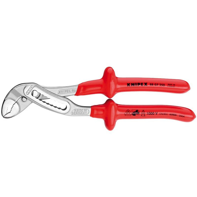 Knipex 88 07 250 Alligator 88 07 250 Fully Insulated Waterpump Pliers, 250mm - (21923) - DR-21923 - Draper - Trade Counter Direct