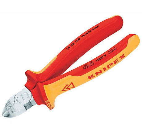 Knipex Diagonal Insulation Stripper & Side Cutters VDE Grips 160mm - VDE Grips 160mm - KPX1426160 - Knipex - Trade Counter Direct