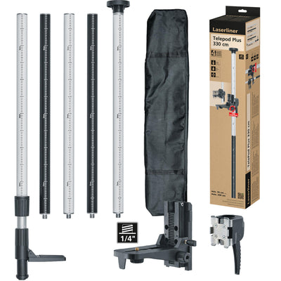 Laserliner 090.122E TelePod Plus Telescopic Tripod, 330cm - DR-32179 - Laserliner - Trade Counter Direct