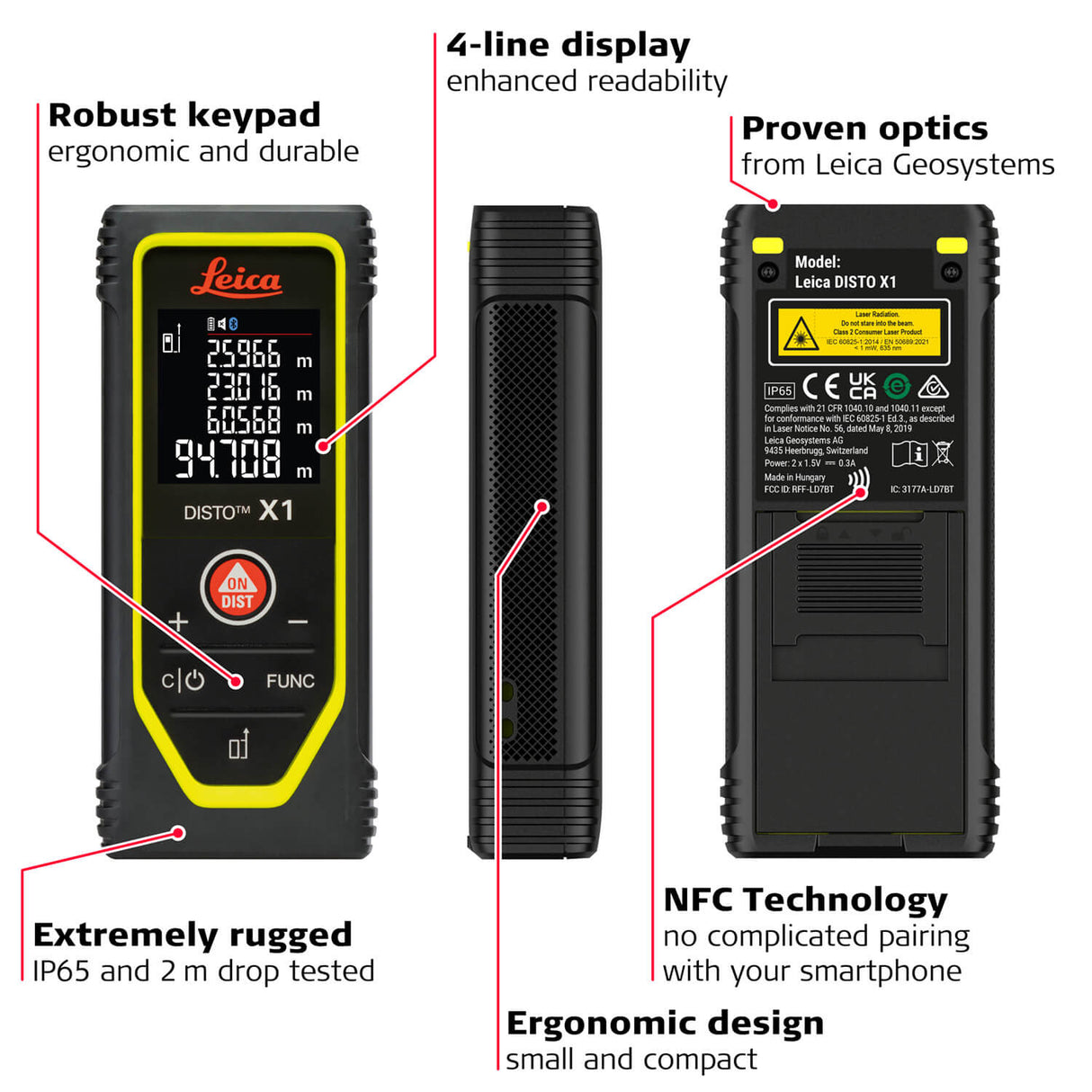 Leica DISTO™ Laser Distance Meter – X1 / D2 Smart / D2G Green Beam - 1017807 - Leica - Trade Counter Direct