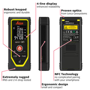 Leica DISTO™ Laser Distance Meter – X1 / D2 Smart / D2G Green Beam - 1017807 - Leica - Trade Counter Direct