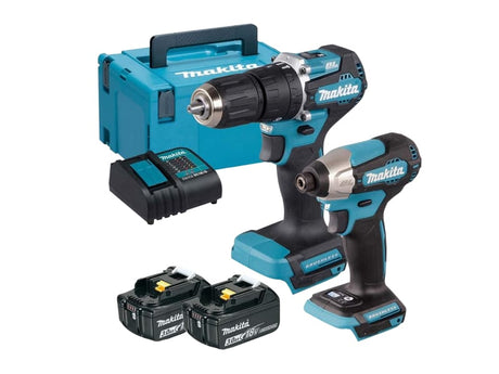 Makita DLX2414SJ 18V LXT Brushless 2 Piece Kit with 2 x 3.0Ah Batteries, Charger & Case - MAKDLX2414SJ - Makita - Trade Counter Direct